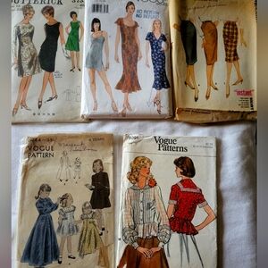 Mixed lot of vintage sewing patterns - womens and kids 60s - 80's